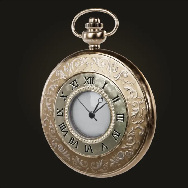 Meridian No. 1, a gold pocket watch with an engraved case